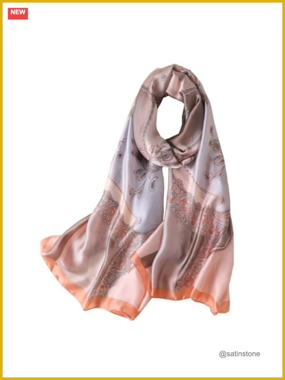 100% Mulberry Silk Scarf Long Lightweight Shawl Wrap Women